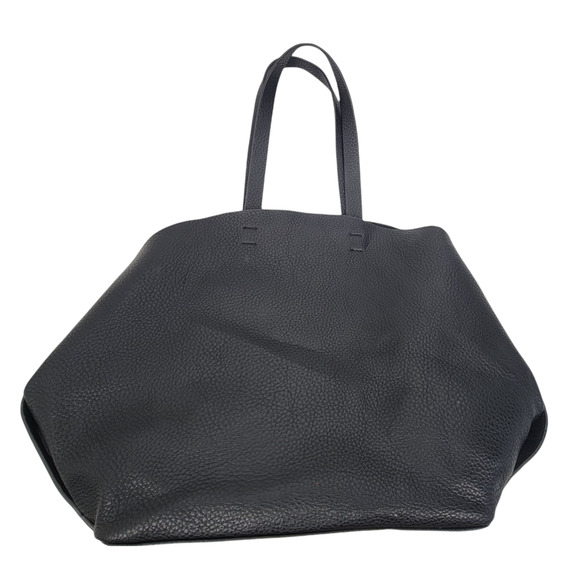 Zara Handbags - Zara's Basic Collection Women's Faux Leather Zip Center Pocket Black Handbag L